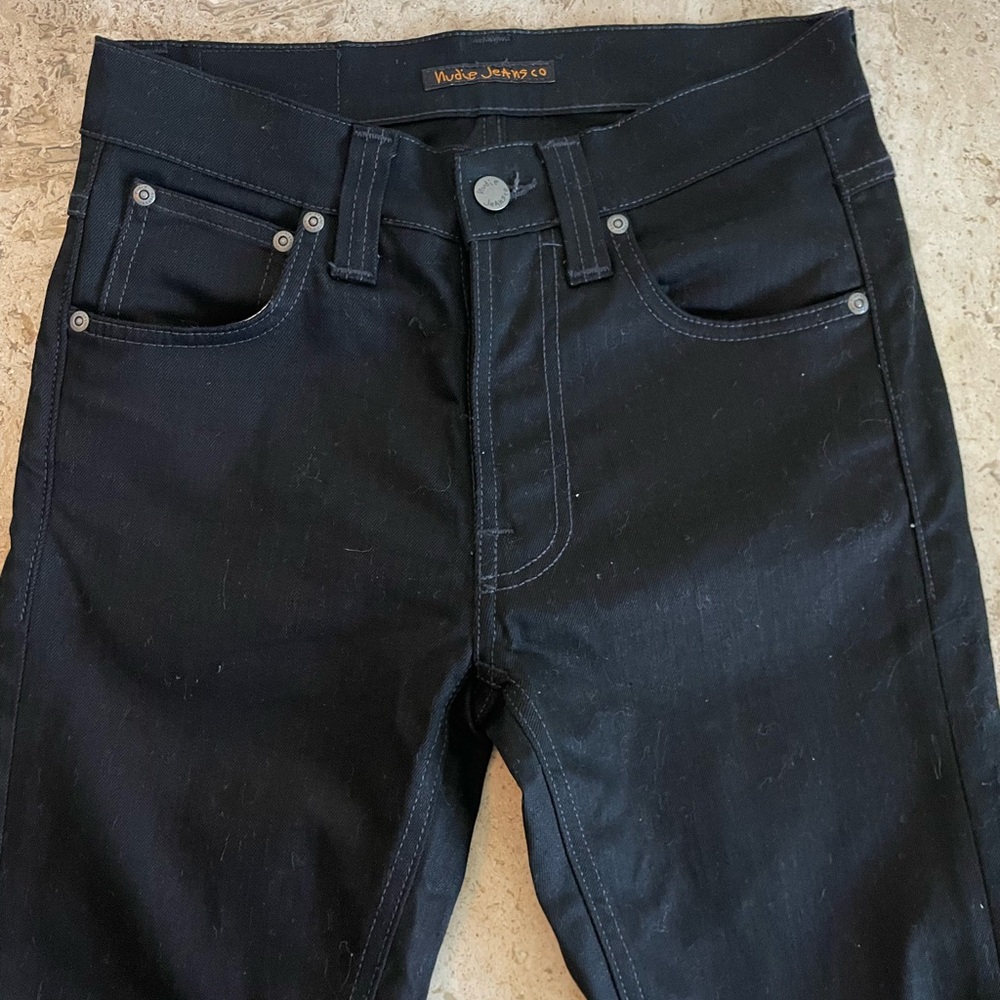 🍁50% Off Rdy 4 Fall Sale NUDIE JEANS Black Lean Dean Organic Cotton Jeans